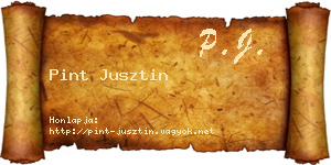 Pint Jusztin névjegykártya